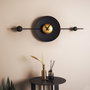 Wallity APS138LSAA Reloj de Pared Decorativo de Metal Dorado y Negro